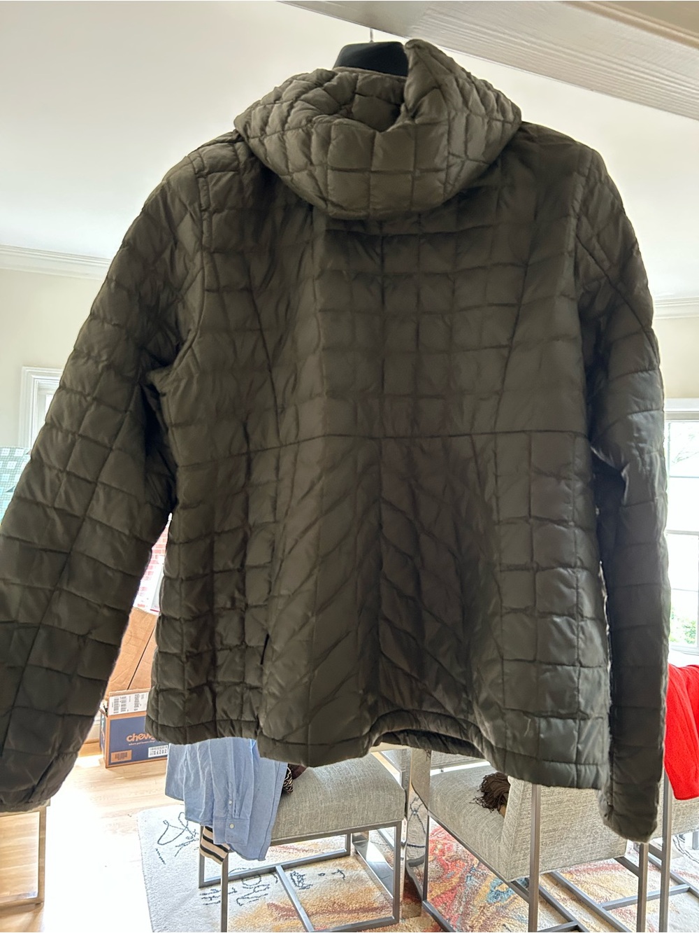 The North Face Olive Quilted Hooded Puffer Jacket - Picture 2 of 7